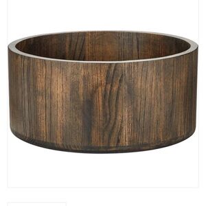 PRESIDENTS CHOICE Wood Brown Large Salad Fruit Round Bowl Kitchen Home Decor